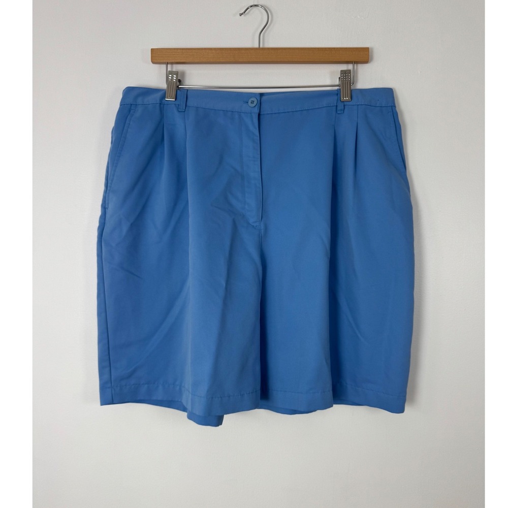 Coastal Karen Scott Sport Womens 18 Shorts Blue Pleated Elastic‎ Back High Rise